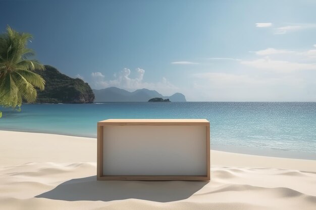 Blank sign on a beach