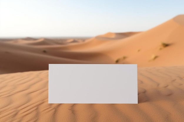 Photo a blank sign in the middle of a desert