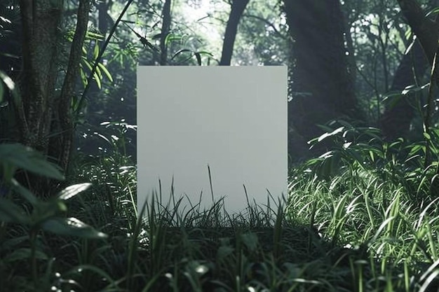 Photo a blank sign in the middle of a forest