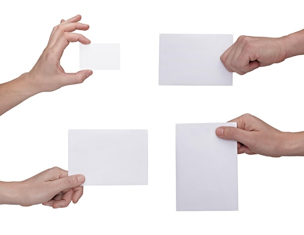 blank sign note label hand holding paper