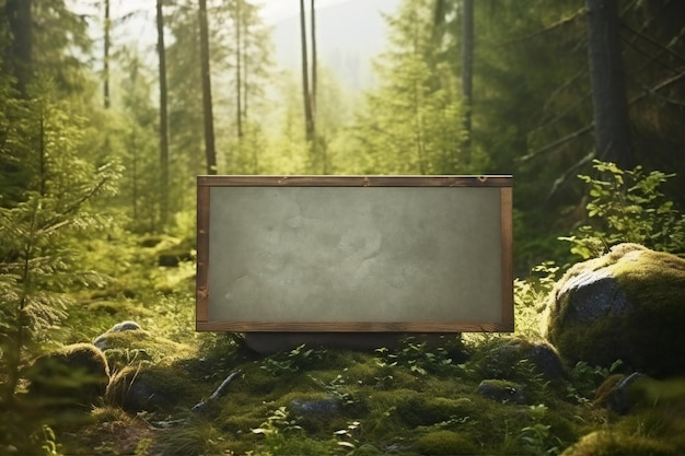 Photo blank signboard in the forest