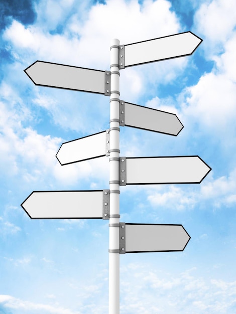 Photo blank signpost 3d render