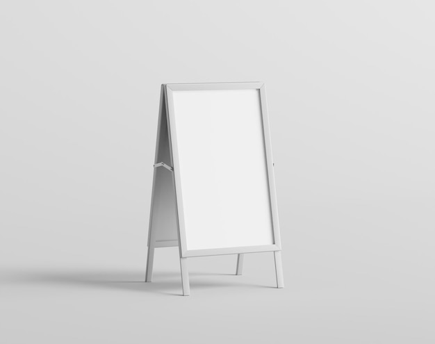 Photo blank silver metallic stand board on the empty background chalkboard menu sign outdoor avbertisin