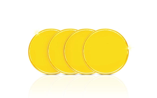 Blank sjabloon voor gouden munt of medaille met metalen textuur