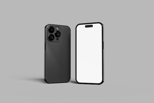 空のスマートフォンのモックアップ