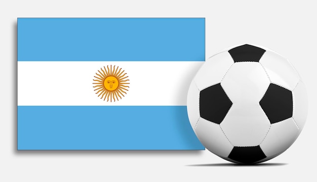 Blank Soccer ball with Argentina national team flag