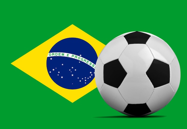 Blank Soccer ball with Brazil national team flag