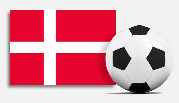 Blank Soccer ball with Denmark national team flag