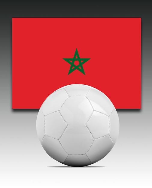 Blank Soccer ball with Morocco national team flag