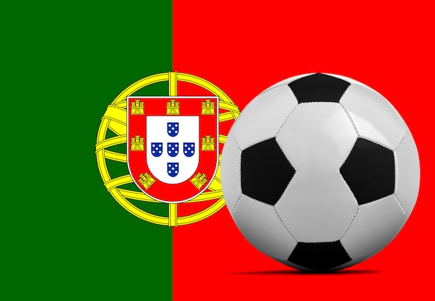 Blank Soccer ball with Portugal national team flag