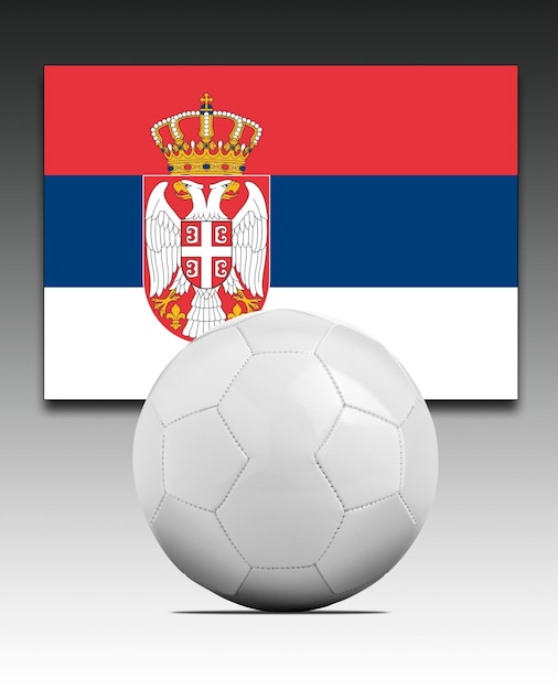 Blank Soccer ball with Serbia national team flag