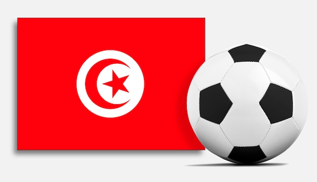 Blank Soccer ball with Tunisia national team flag