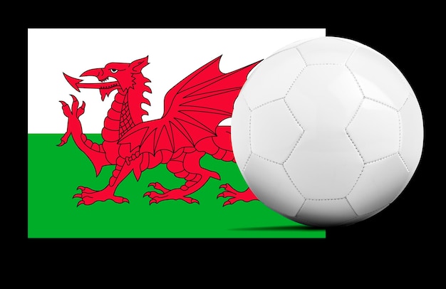 Blank Soccer ball with Wales national team flag