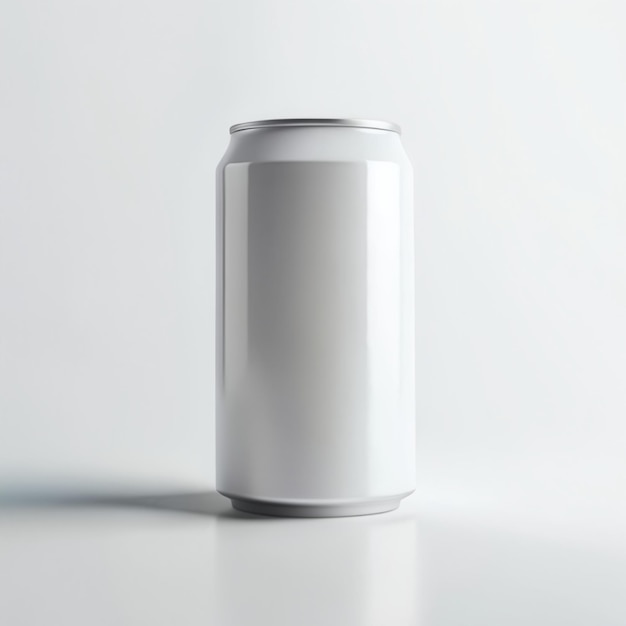 Blank soda can mockup template on isolated white background aluminum can product mock up