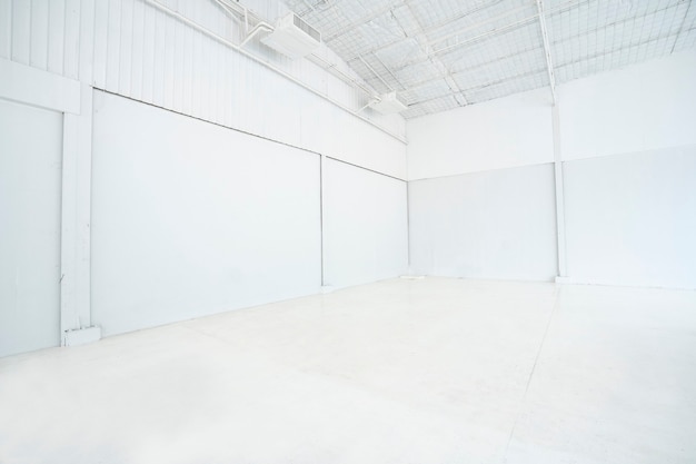 blank space in white studio