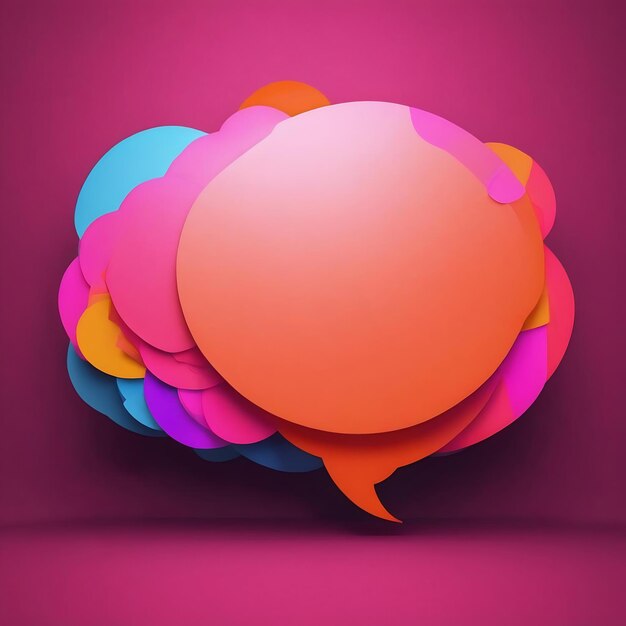 Blank speech bubble digital illustration artwork abstract colors