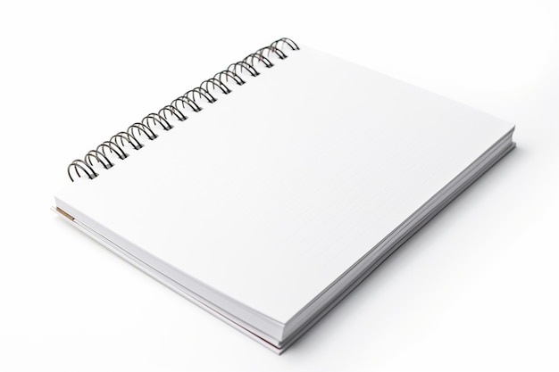 Blank Spiral Notebook Mock up on white background