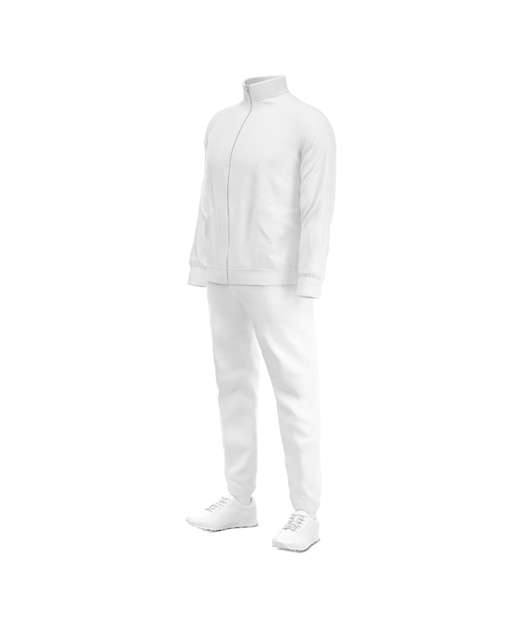 Blank Sport Suit for men's template isolated on a white background