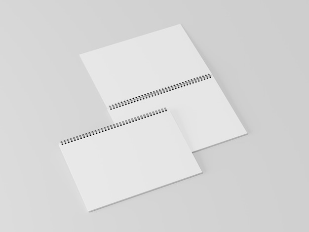 Photo blank spring note mockup a realistic set of white notepad sheets