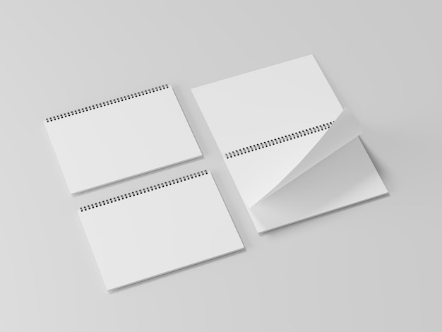 Макет пустой весенней записки Реалистичный набор белых листов блокнота
