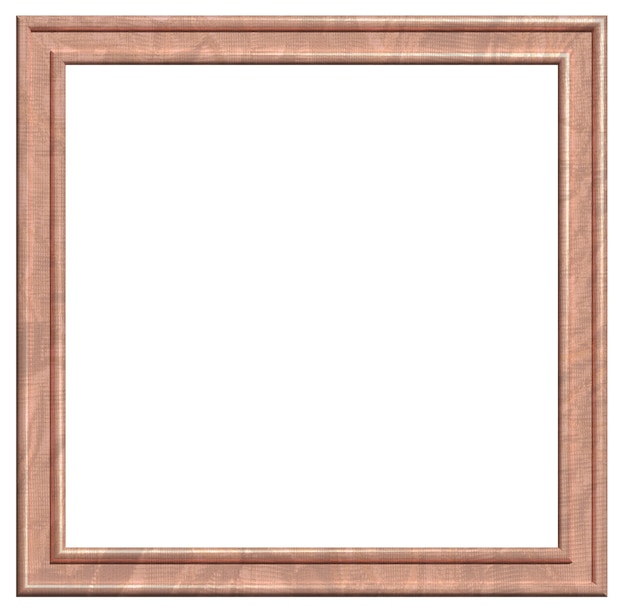 Blank square pink frame on isolated background 3D rendering illustration