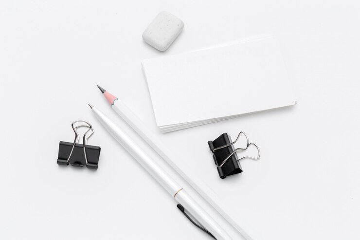 Photo blank stationery for business branding isolated on white background