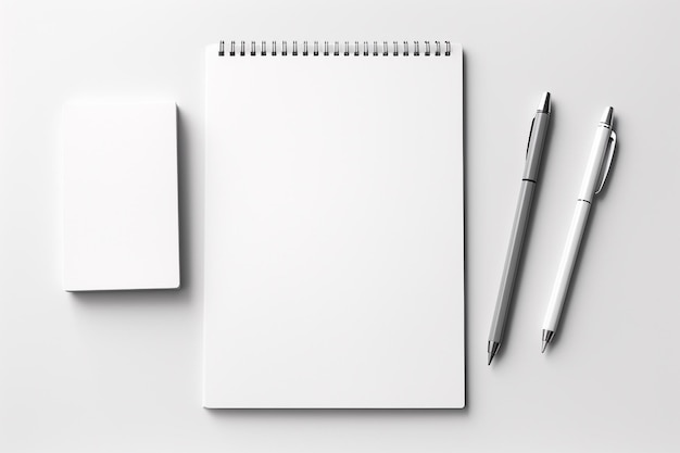 写真 generative aiで作成されたblank stationery set mockup