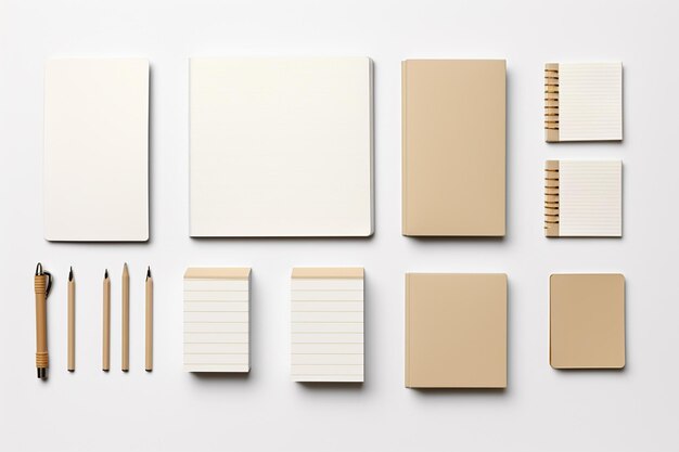 Photo blank stationery set mockup created with generative ai