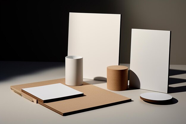 Foto blank stationery set mockup gemaakt met generative ai