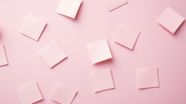 Blank sticky notes on a pink background