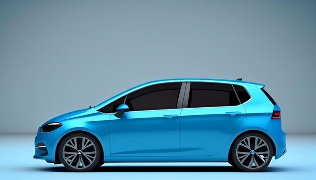 The blank surface on the blue city car for your creative touch