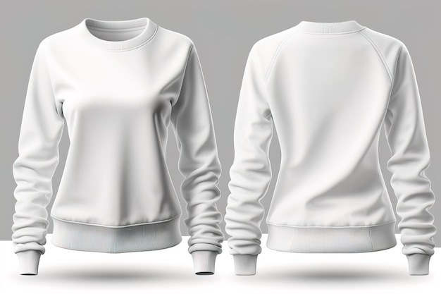 Blank sweatshirt for women template white color clothing