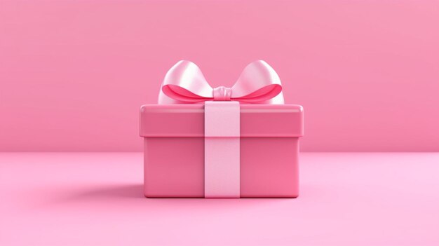 Blank sweet pink pastel color present box Ai Generative