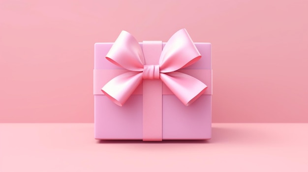 Photo blank sweet pink pastel color present box or open gift ai generative