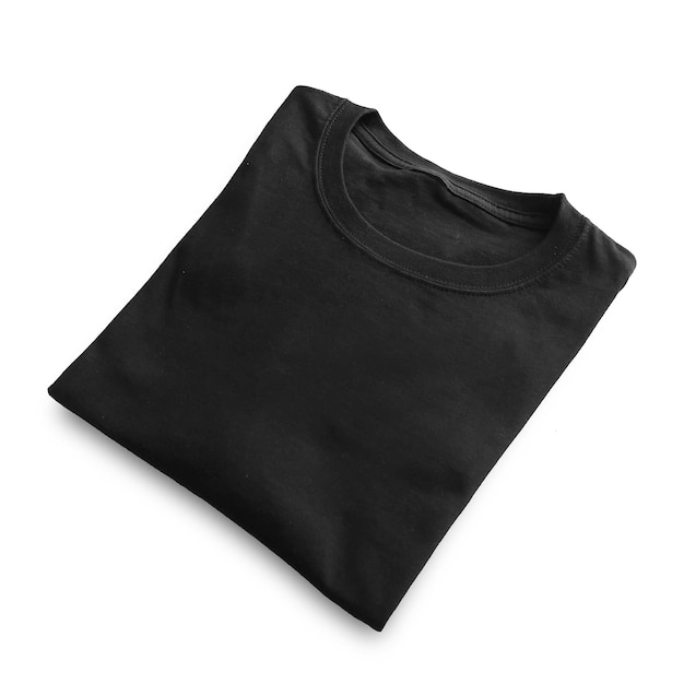 Blank t-shirt zwarte sjabloon voor- en achterbeeld op schone achtergrond Short Sleeve mockup