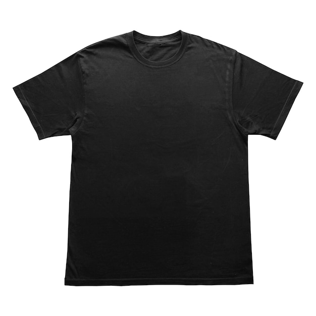 Blank t-shirt zwarte sjabloon voor- en achterbeeld op schone achtergrond Short Sleeve mockup