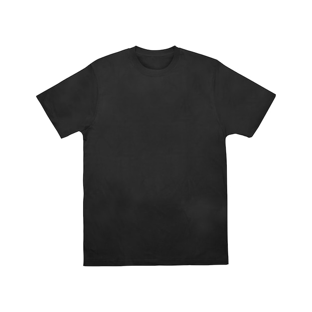 Blank t-shirt zwarte sjabloon voor- en achterbeeld op witte achtergrond Short Sleeve mockup