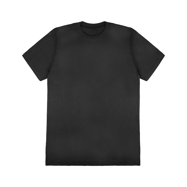 Blank t-shirt zwarte sjabloon voor- en achterbeeld op witte achtergrond Short Sleeve mockup