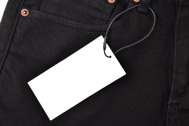 blank tag on black pants for advertisement and promotional messages