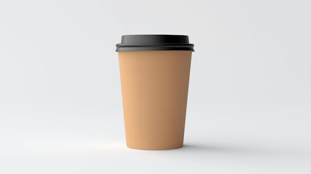 Blank Take Away Kraft Koffiekop op witte achtergrond