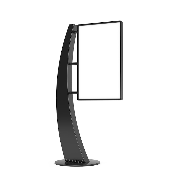 Photo blank trade show lcd screen stand display billboard as template for your design on a white background. 3d rendering