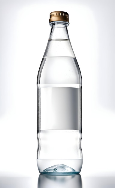 Photo blank transparent glass bottle mockup