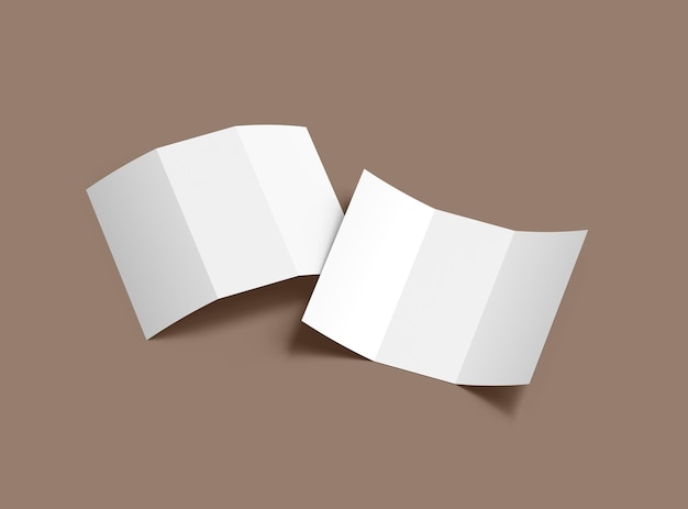 3d レンダリングでデザインを紹介するための空白のTri 折りたたみ文字サイズの小冊子