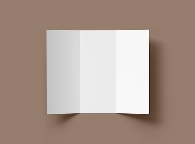 Photo blank tri fold letter size brochure 3d render to present your design