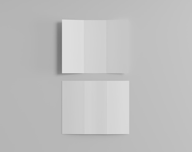 空の背景に空白の3つ折り紙a4パンフレット3つ折りリーフレット