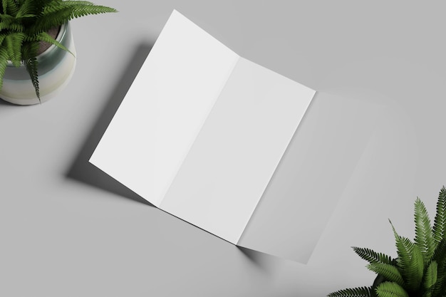 Blank Trifold Brochure Mockup