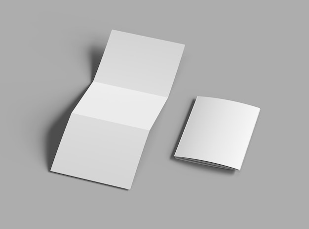 Пустая брошюра в размере буквы Trifold US 3d render