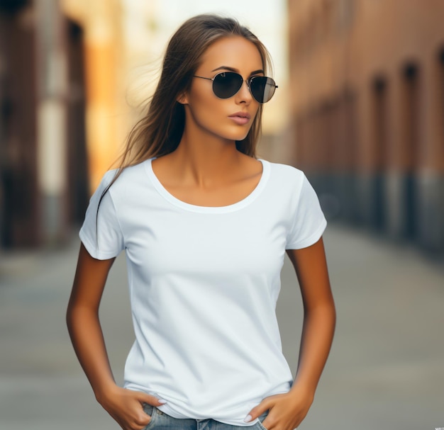 Blank TShirt Mockup White Shirt Mockup Bella Canvas 3001 TShirt Mockup Female Girl Women Model