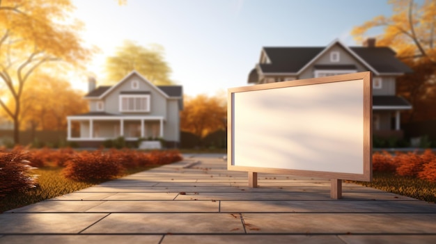 Blank vastgoed bord voor het nieuwe huis