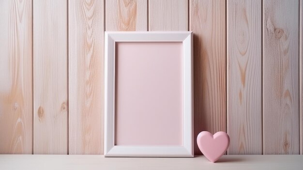 Blank verticaal kader op zachte achtergrond in liefdesstijl Mock up voor een foto of illustratie Valentine39s Day